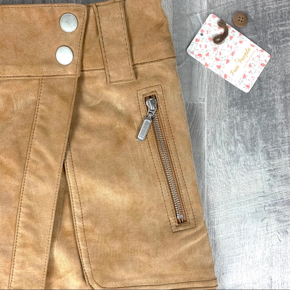 Free People Carson Utility Faux Leather Wrap Skirt - Picture 6 of 13